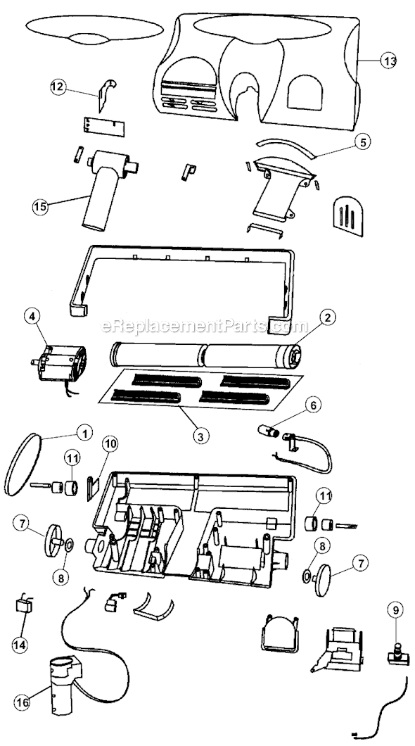 Page B Diagram and Parts List for M082476  Dirt Devil Canister Vacuum